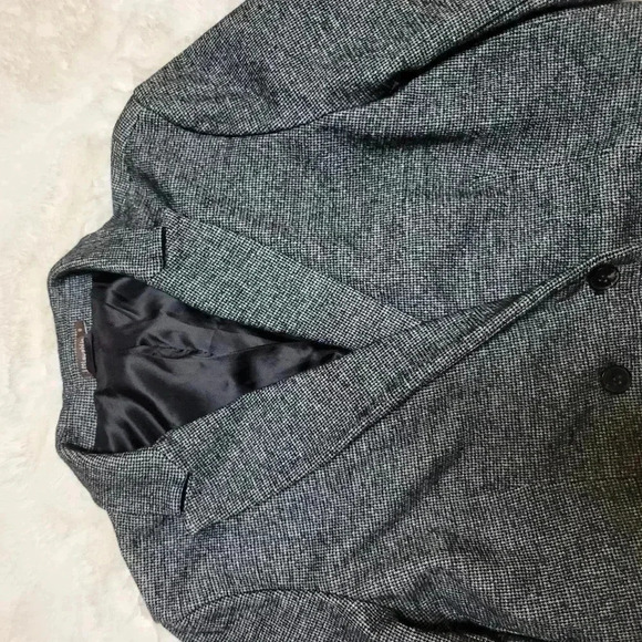 J.Mclaughlin Warrington Jacket Blazer Black Grey Wool Blend Double Breasted Sz 8 - Picture 9 of 12